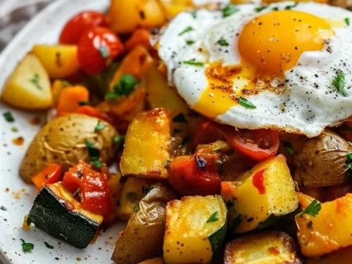 Pisto con huevo y patatas: receta tradicional